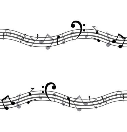 Music note icon. Sound melody pentagram and musical theme. Isolated design. Vector illustrationのイラスト素材
