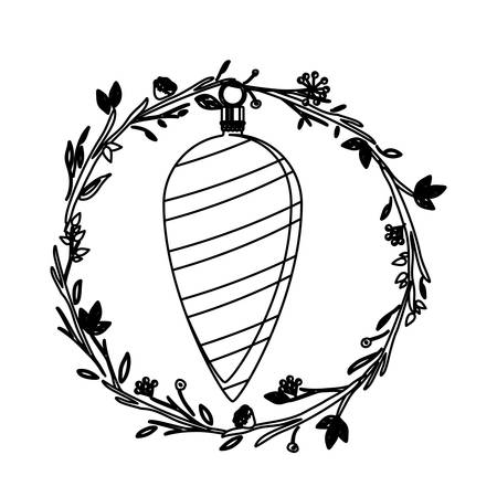 Sphere inside crown icon. Christmas season decoration and celebration theme. Isolated design. Vector illustrationのイラスト素材