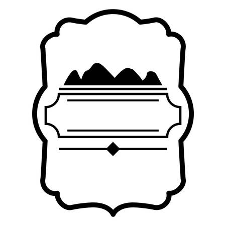 frame and mountains figure icon. Banner sticker badge and decorative theme. Isolated design. Vector illustrationのイラスト素材