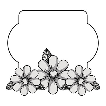 floral frame icon. Banner badge and decorative theme. Isolated design. Vector illustrationのイラスト素材