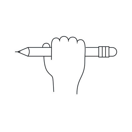 Pencil and hand draw icon. Big idea creativity imagination and inspiration theme. Isolated design. Vector illustrationのイラスト素材