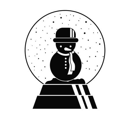 Snowman icon. Christmas season decoration and celebration theme. Isolated and silhouette design. Vector illustrationのイラスト素材