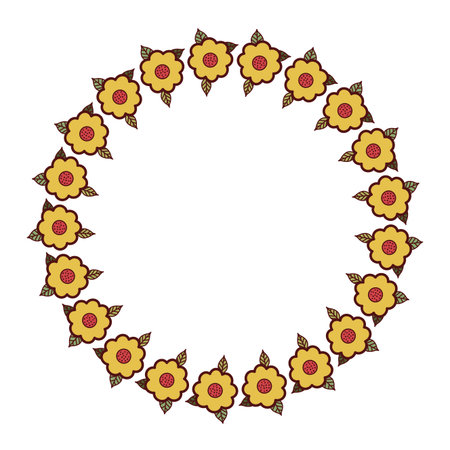 Flowers crown icon. Decoration rustic garden floral nature plant and spring theme. Isolated design. Vector illustrationのイラスト素材