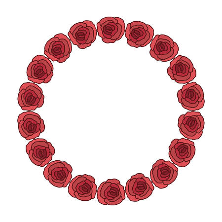 Flowers crown icon. Decoration rustic garden floral nature plant and spring theme. Isolated design. Vector illustrationのイラスト素材