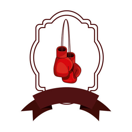 Glove inside frame icon. Boxing sport competition fight and training theme. Isolated design. Vector illustrationのイラスト素材