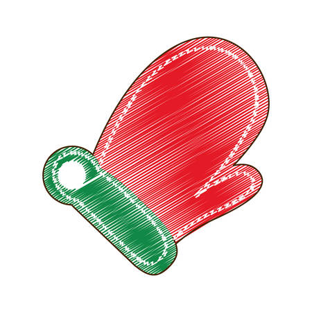 mitten gloves christmas icon image vector illustration designのイラスト素材