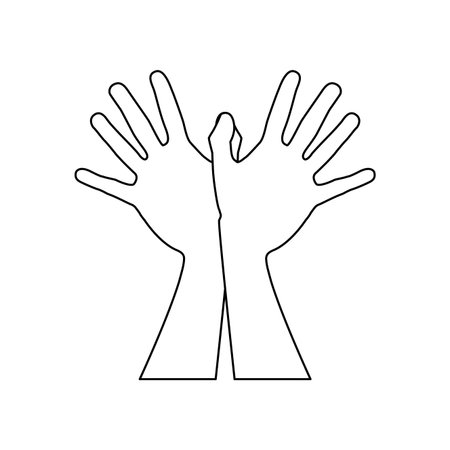 open hand icon image vector illustration designのイラスト素材