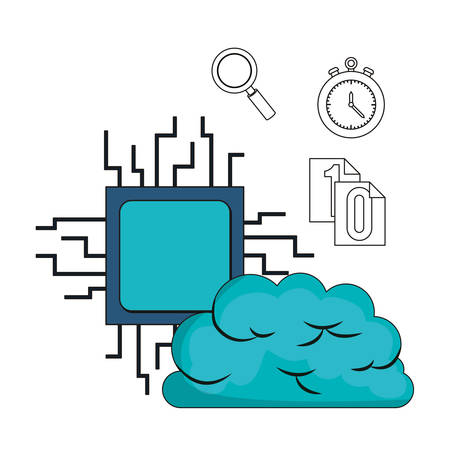 big data cloud with related icons image vector illustration designのイラスト素材