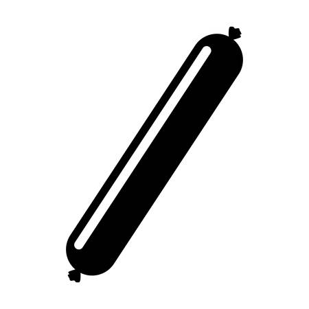 black silhouette with big raw sausage vector illustrationのイラスト素材