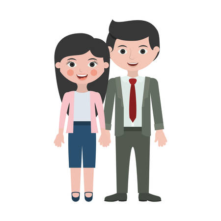couple of executive togheter in love vector illustrationのイラスト素材