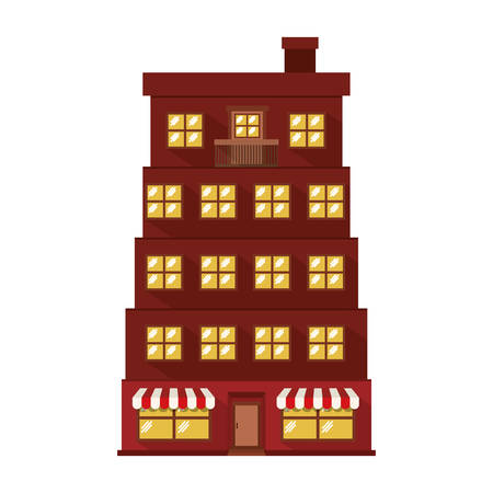 facade apartment with several floors vector illustrationのイラスト素材