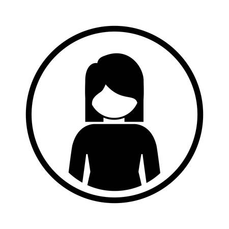 silhouette sphere of half body icon woman vector illustrationのイラスト素材