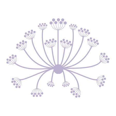pastel purple silhouette dandelion with pistils vector illustrationのイラスト素材