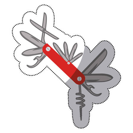 Penknive icon. Emergency tool rescue save and department theme. Isolated design. Vector illustrationのイラスト素材