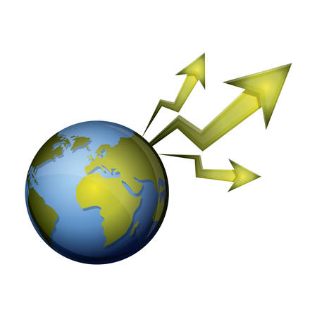 Increase and planet icon. Money financial item commerce market and economy theme. Isolated design. Vector illustrationのイラスト素材