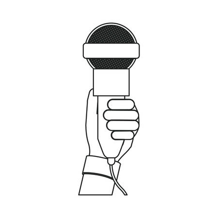 Microphone device icon. Broadcasting journalism news technology media and studio theme. Isolated design. Vector illustrationのイラスト素材