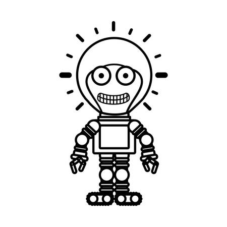 silhouette robot toy flat icon vector illustrationのイラスト素材