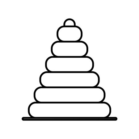 silhouette pyramid toy flat icon vector illustrationのイラスト素材