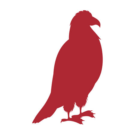 red silhouette eagle standing icon vector illustrationのイラスト素材
