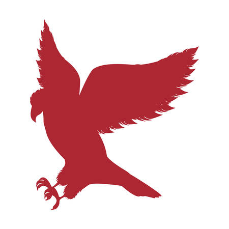 red silhouette eagle hunting icon vector illustrationのイラスト素材