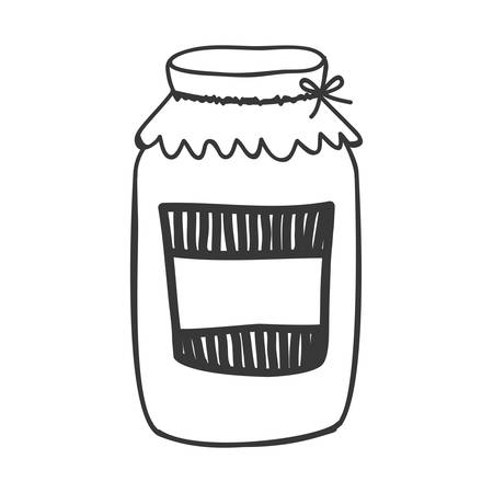 silhouette monochrome with glass jam vector illustrationのイラスト素材