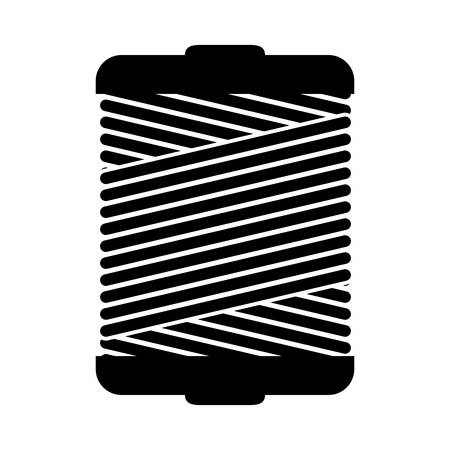 monochrome silhouette wiht Thread Spool vector illustrationのイラスト素材
