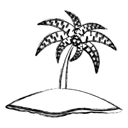 Palm tree icon. Nature plant summer and season theme. Isolated design. Vector illustrationのイラスト素材