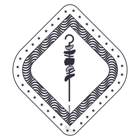 Meat skewer icon. Bbq menu steak house food meal restaurant and barbecue theme. Isolated design. Vector illustrationのイラスト素材