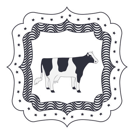 Cow icon. Bbq menu steak house food meal restaurant and barbecue theme. Isolated design. Vector illustrationのイラスト素材