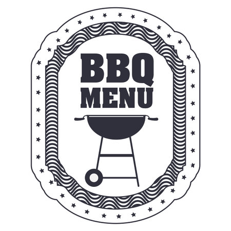 Grill icon. Bbq menu steak house food meal restaurant and barbecue theme. Isolated design. Vector illustrationのイラスト素材
