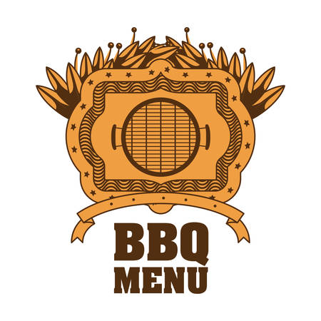 Grill icon. Bbq menu steak house food meal restaurant and barbecue theme. Isolated design. Vector illustrationのイラスト素材