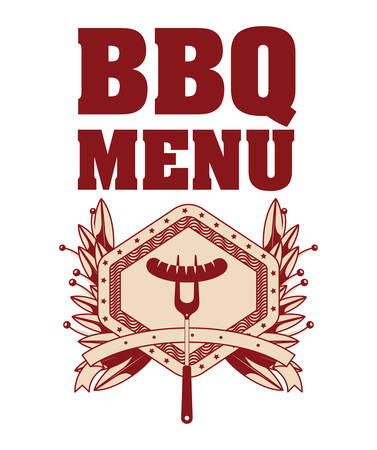 Sausage icon. Bbq menu steak house food meal restaurant and barbecue theme. Isolated design. Vector illustrationのイラスト素材