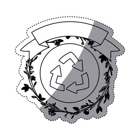 Recycle sign icon. Ecology renewable conservation and alternative theme. Isolated design. Vector illustrationのイラスト素材