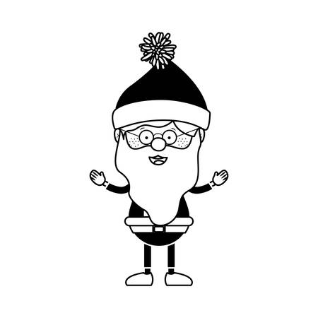 Santa icon. Merry Christmas season decoration and card theme. Isolated design. Vector illustrationのイラスト素材