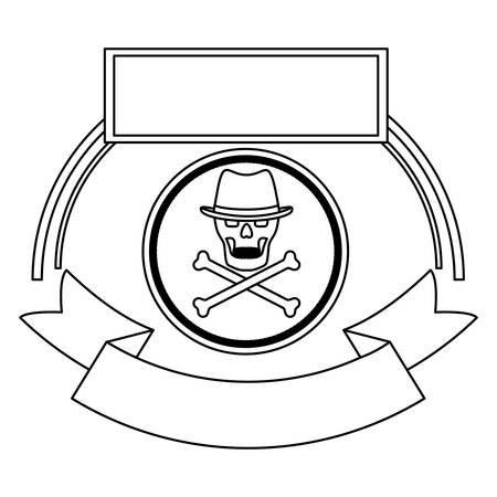 Skull icon. Security system warning protection and danger theme. Isolated design. Vector illustrationのイラスト素材