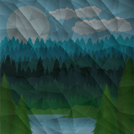 Polygonal and landscape background icon. Geometric wallpaper polygon and texture theme. Colorful design. Vector illustrationのイラスト素材