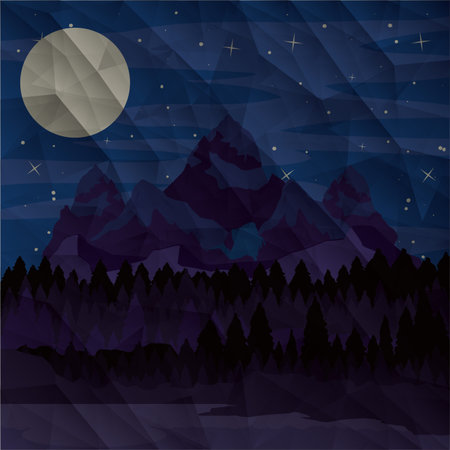 Polygonal and landscape background icon. Geometric wallpaper polygon and texture theme. Colorful design. Vector illustrationのイラスト素材