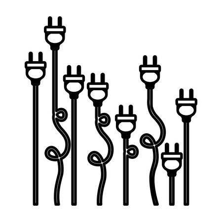 Plugs icon. Energy power technology and charge theme. Isolated design. Vector illustrationのイラスト素材