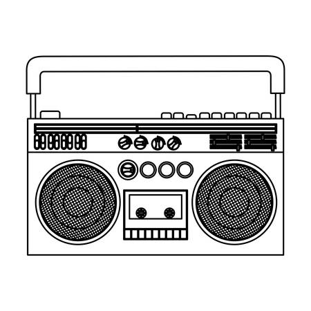 Tape recorder icon. Music radio retro and sound theme. Isolated design. Vector illustrationのイラスト素材