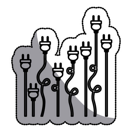 Plugs icon. Energy power technology and charge theme. Isolated design. Vector illustrationのイラスト素材
