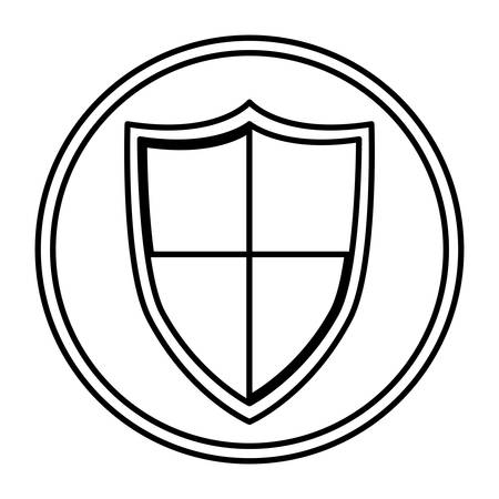 Shield icon. Security system warning protection and danger theme. Isolated design. Vector illustrationのイラスト素材