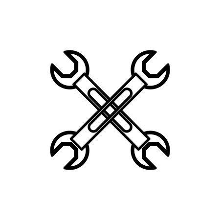 Wrench icon. Tool instrument repair and construction theme. Isolated design. Vector illustrationのイラスト素材