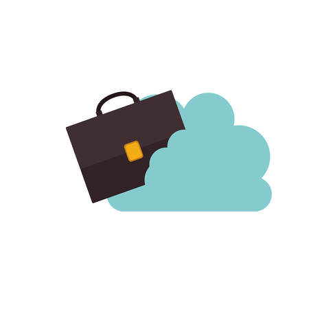 Suitcase and cloud computing icon. Storage technology and virtual theme. Isolated design. Vector illustrationのイラスト素材