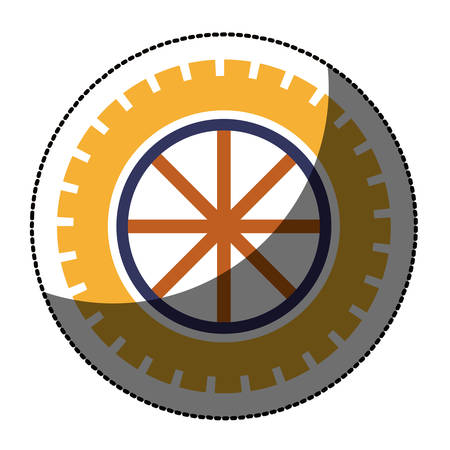 Gear icon. Cog circle wheel machine part and technology theme. Isolated design. Vector illustrationのイラスト素材