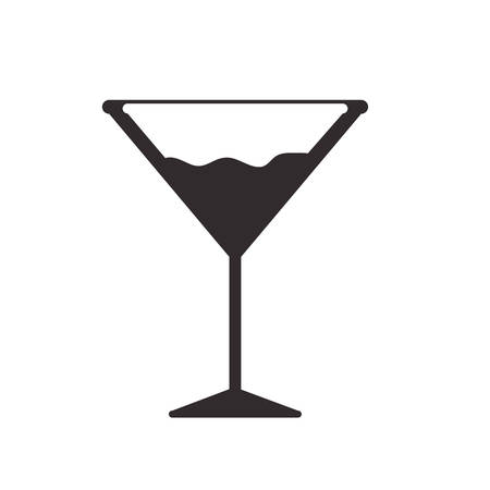 silhouette monochrome with drink cocktail glass vector illustrationのイラスト素材