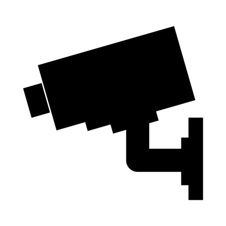 square silhouette infrared surveillance camera icon vector illustration