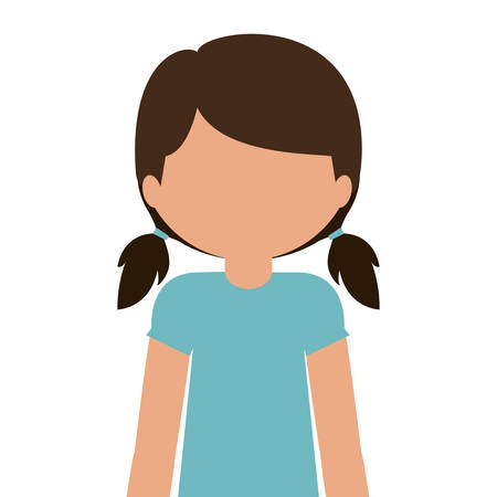 silhouette half body teen with t-shirt and shorts without face vector illustrationのイラスト素材