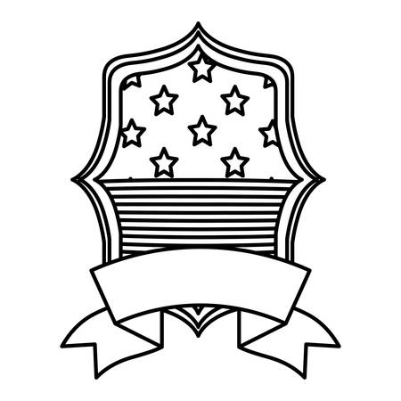 Usa flag inside frame with ribbon icon. United nation us country and american states theme. Isolated design. Vector illustrationのイラスト素材
