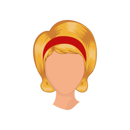 Woman head icon. Girl female avatar person people and human theme. Isolated design. Vector illustrationのイラスト素材