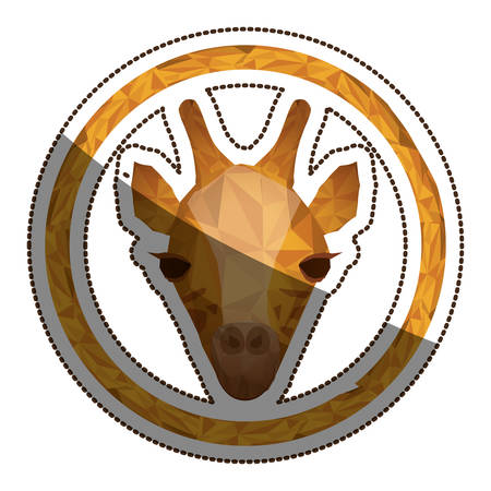 Polygonal giraffe icon. Animal nature life and fauna theme. Isolated design. Vector illustrationのイラスト素材